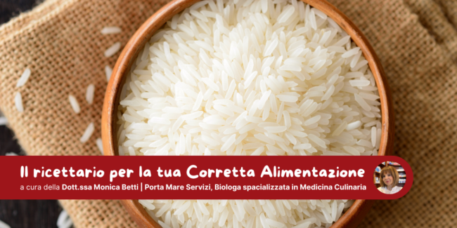 AFM_ CorrettaAlimentazione_ riso Ciotola di rico bianco e dicitura: "Il ricettario per la tua Corretta Alimentazione"
