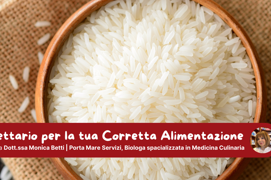 Ciotola di rico bianco e dicitura: "Il ricettario per la tua Corretta Alimentazione"